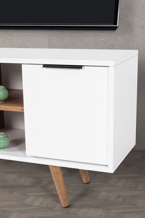 Hanah Home Sina 3318 Soporte para TV Blanco y Nogal
